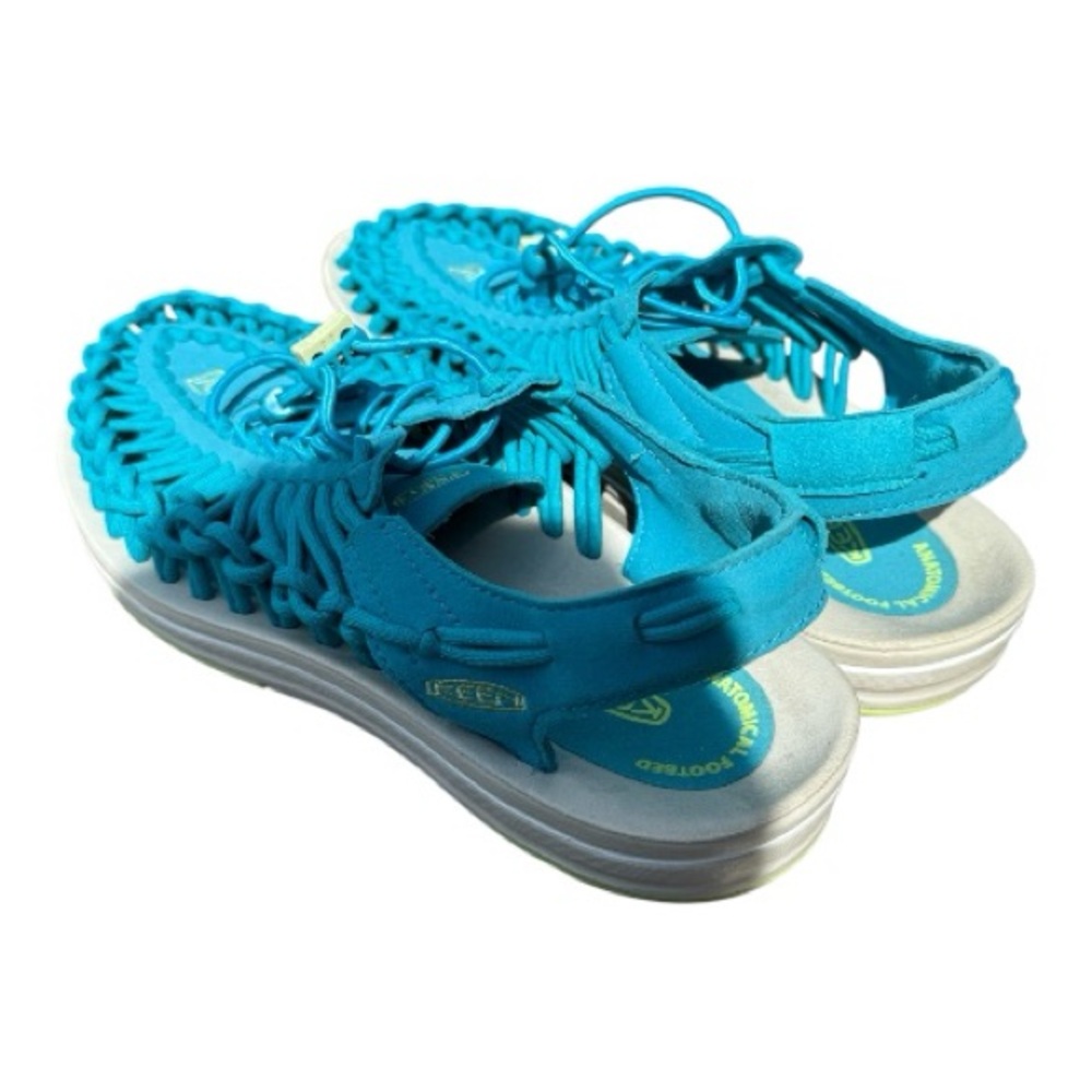 KEEN UNEEK Sandals Woman’s 9.5 Teal Two Cord Outdoor Comfort Slip On Casual - Picture 7 of 11